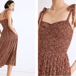 MADEWELL Lucie Tie-Strap Tiered Midi Dress in Florentine Floral